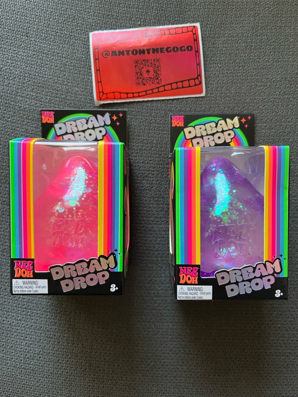 Dream Drop Stress Toy - Pink & Purple Glitter 2 colors bundle